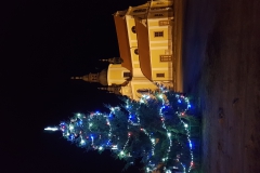 kostel + vánoční strom 2019